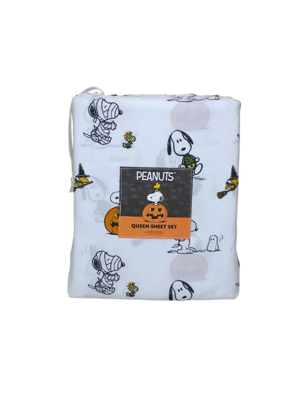 Peanuts Halloween Queen Sheet Set By Berkshire Snoopy & Woodstock Pumpkins